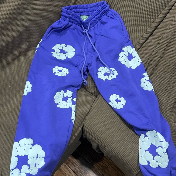 Denim Tears Other - Men's Purple Denim Tears Joggers with White Pattern